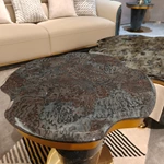 Designer Nesting Coffee Tables with Organic Curves and Layered Silhouettes